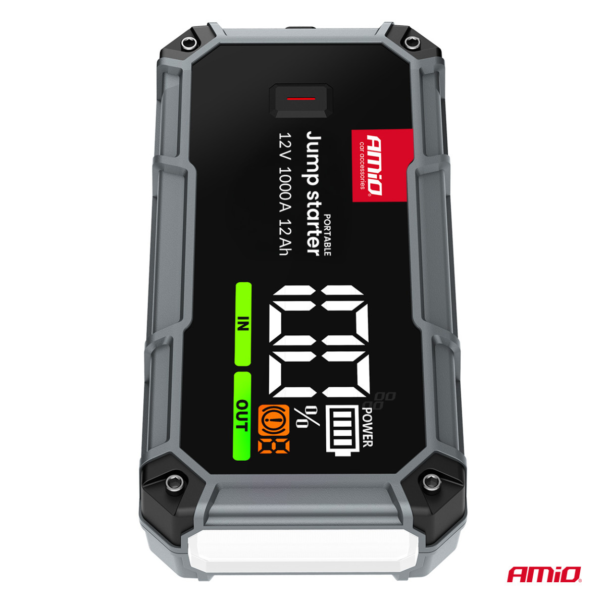 3in1 Automobilinis užvedimo įrenginys/LED/Powerbank 12V 12Ah 1000A PRO AMIO-04676