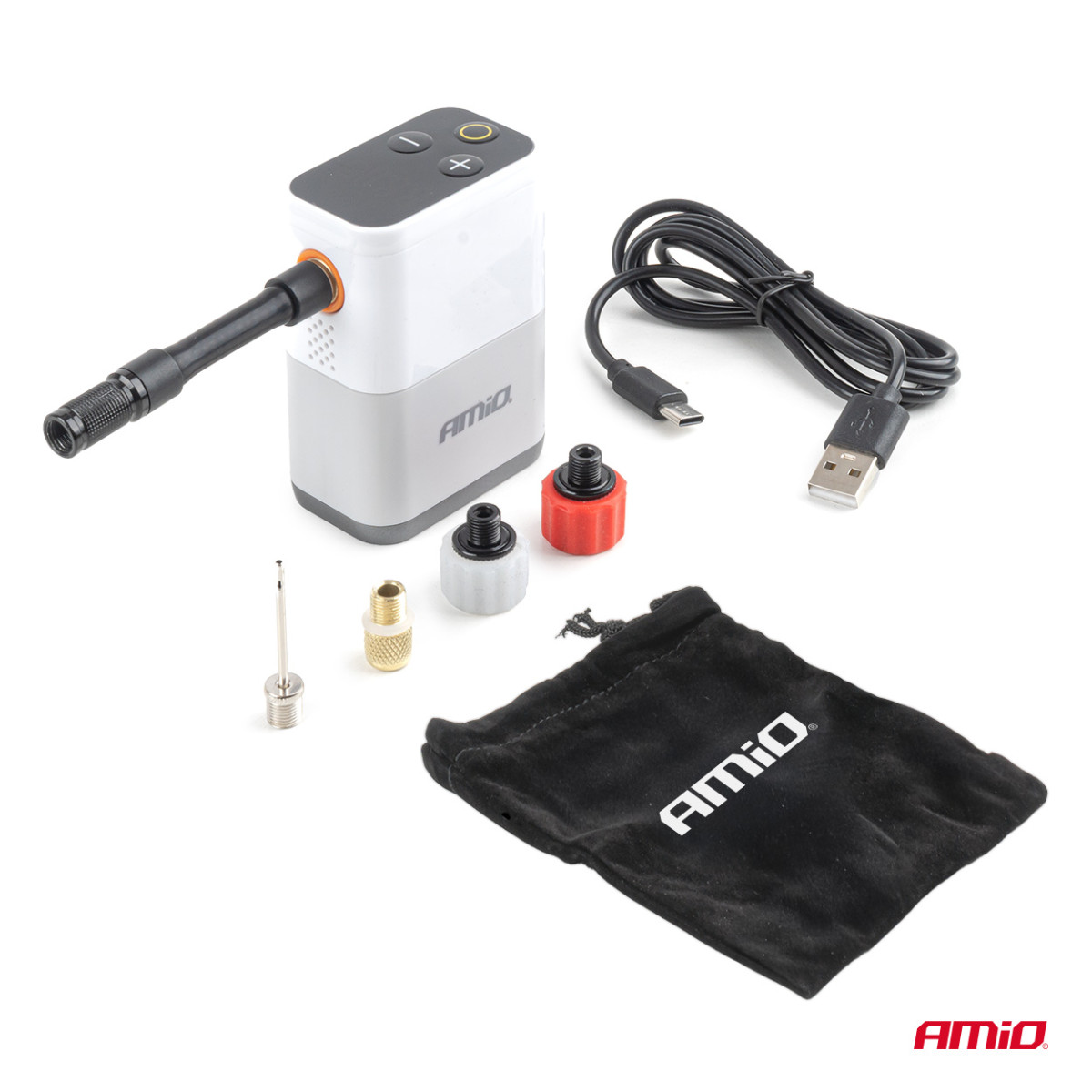 Akumuliatorinis mini oro kompresorius dviračiams, 40 W, USB-C, AMIO-04946
