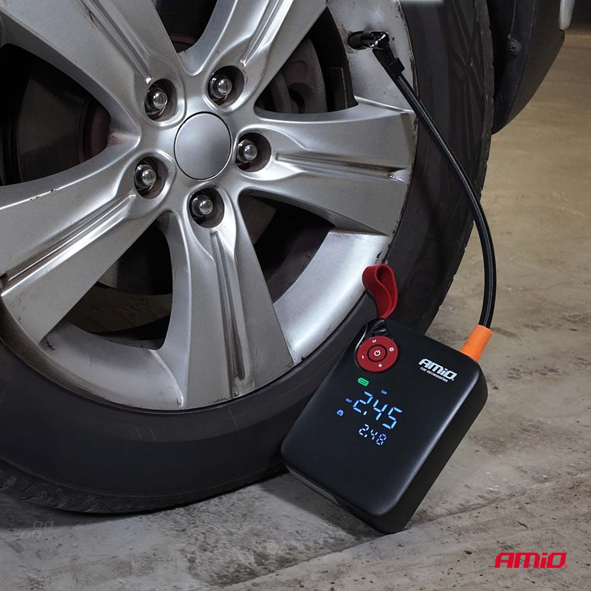 Mini 4in1 Automobilinis užvedimo įrenginys/LED/kompresorius/Powerbank 12V 7,2Ah 600A PRO AMIO-04675