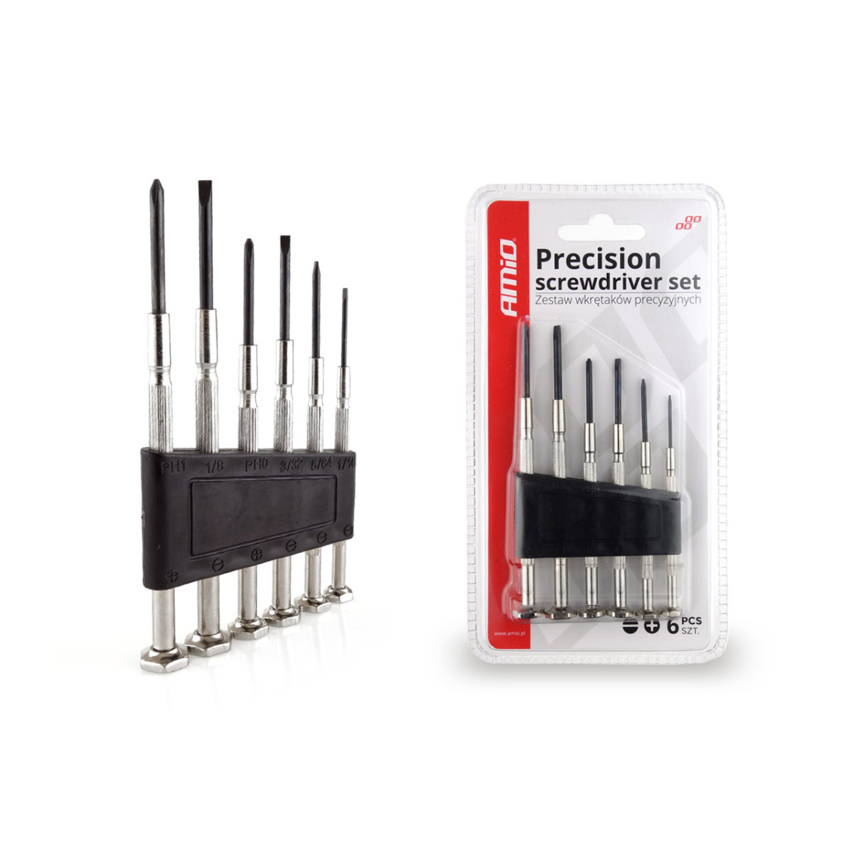 Precizinių atsuktuvų rinkinys, 6 vnt., AMIO-02408
