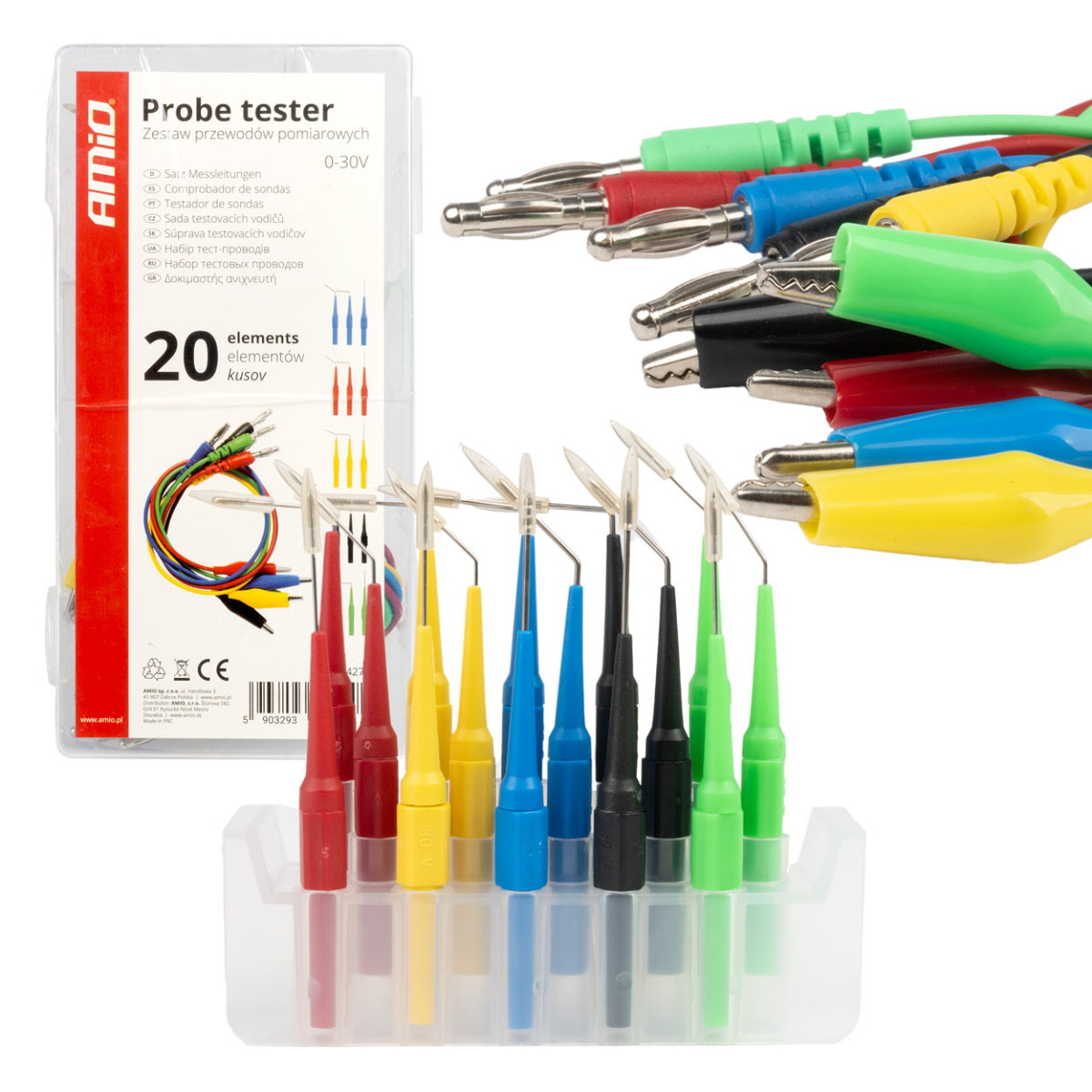 Matavimo laidų rinkinys automobiliams 20 vnt. AMIO-04274