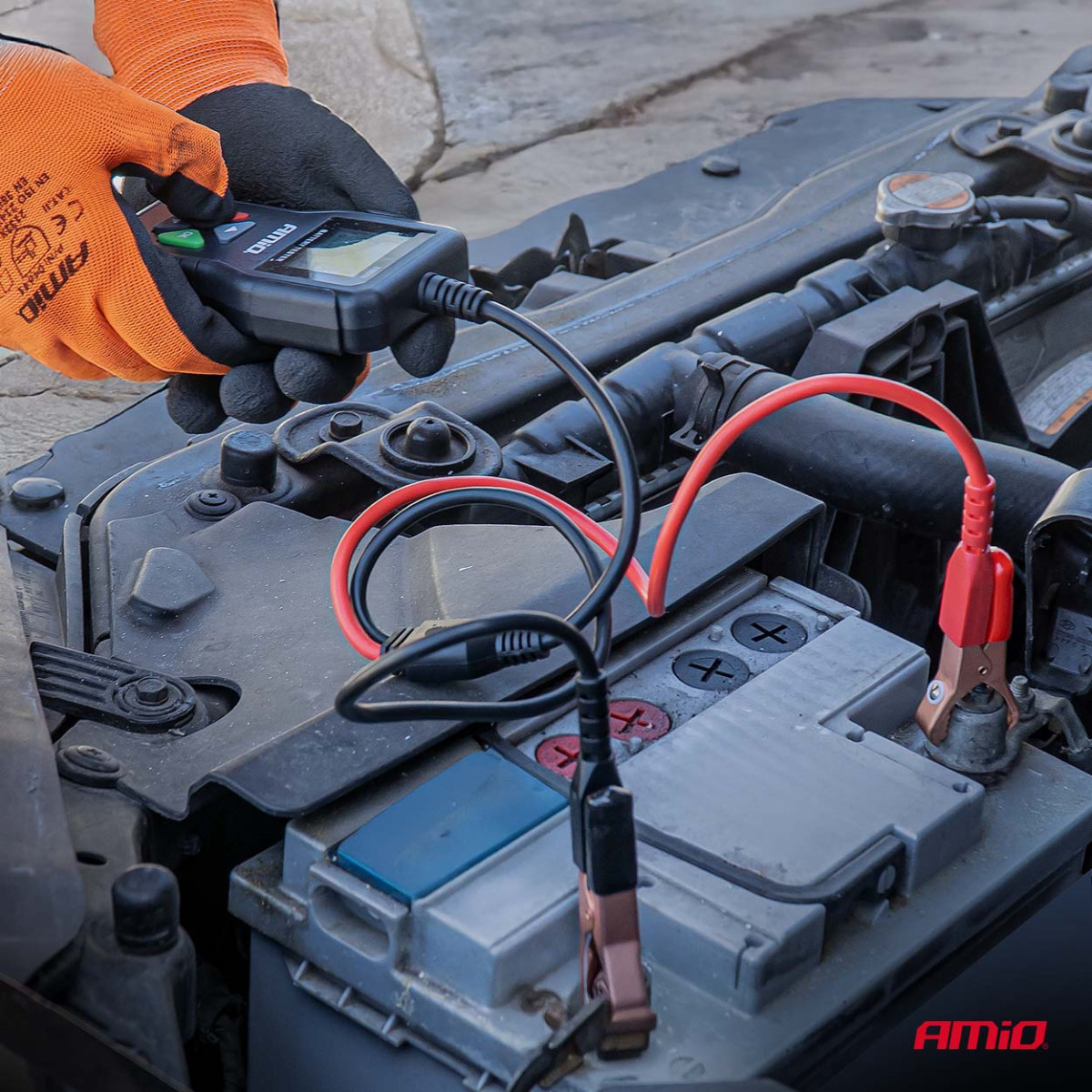 Profesionalus skaitmeninis akumuliatorių testeris, 2–220 Ah, 6 V / 12 V / 24 V, AMIO-04920