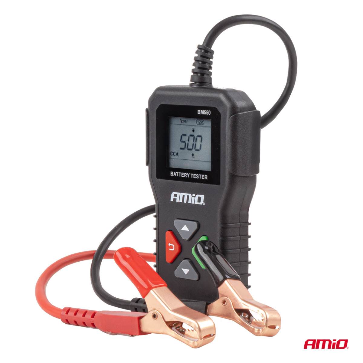 Profesionalus skaitmeninis akumuliatorių testeris, 2–220 Ah, 6 V / 12 V / 24 V, AMIO-04920