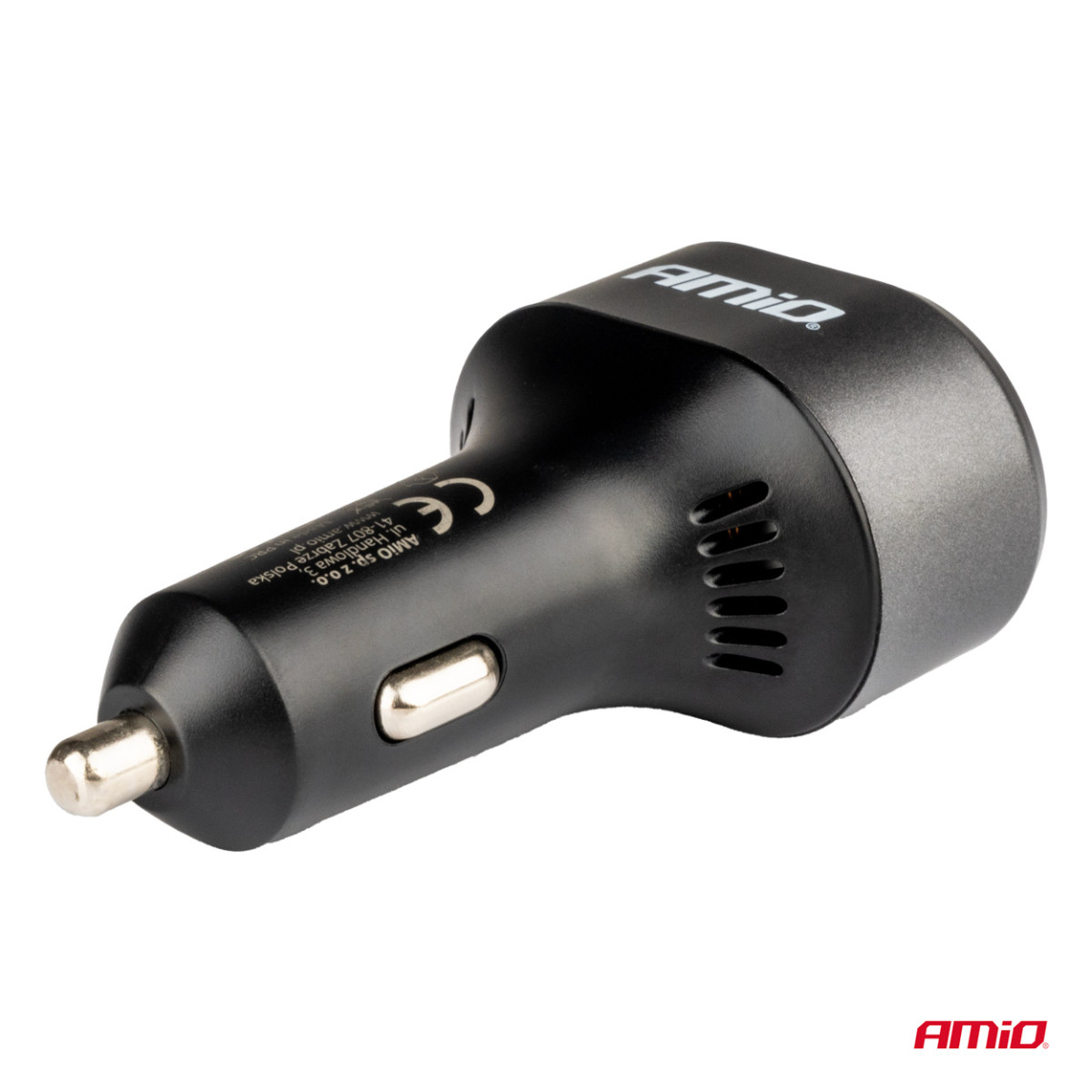 Greito įkrovimo automobilinis įkroviklis su įtampos LED ekranu 3.0 PD 30W AMiO-04178