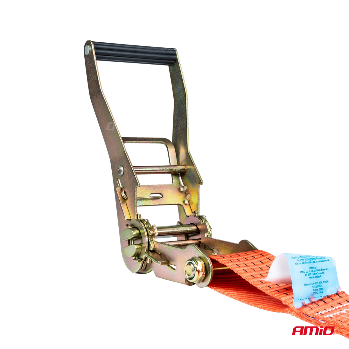 Krovinių tvirtinimo diržas su įtempikliu 5000 kg, 10 m x 50 mm, AMIO-03300