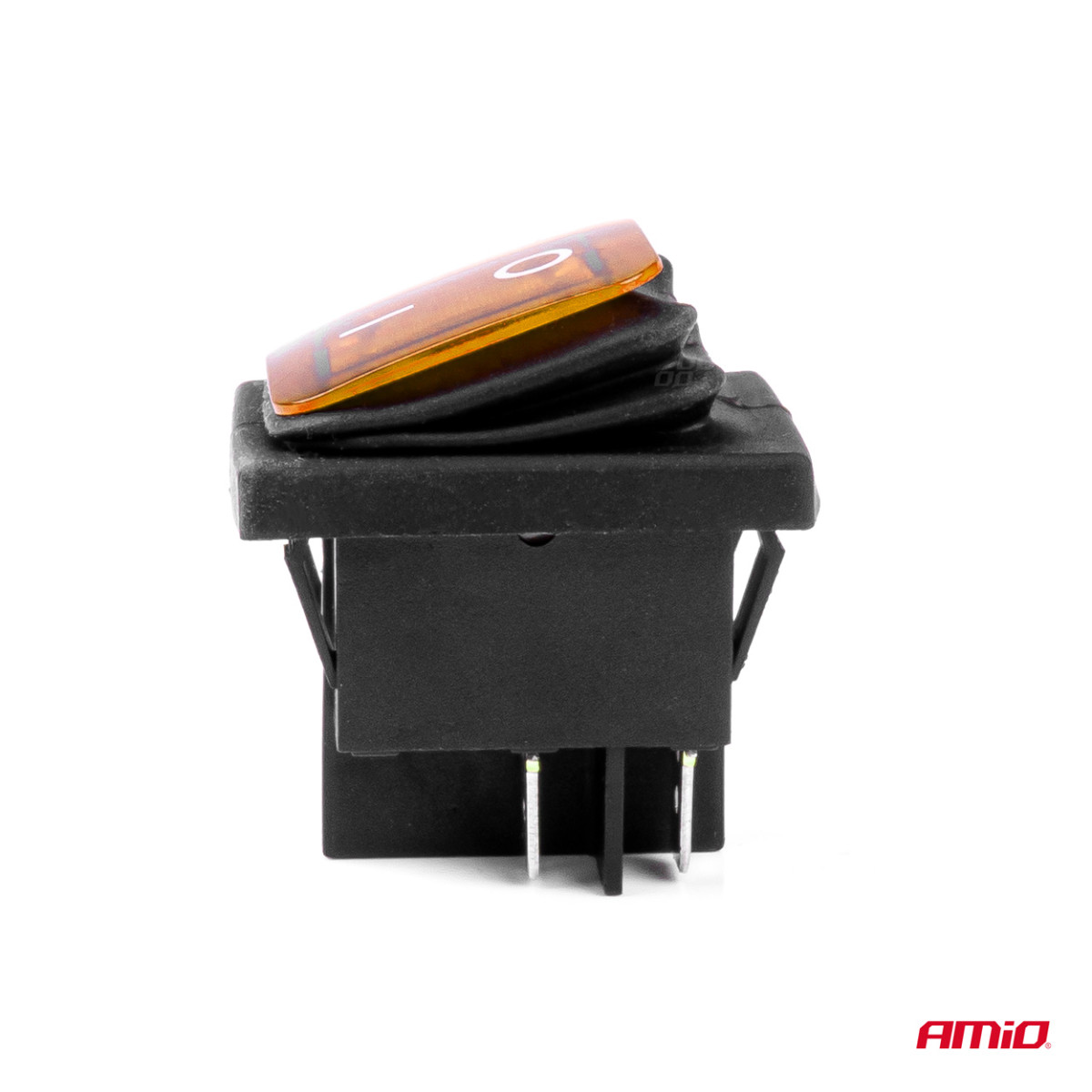 Stačiakampis jungiklis su geltonu apšvietimu AMIO-03091