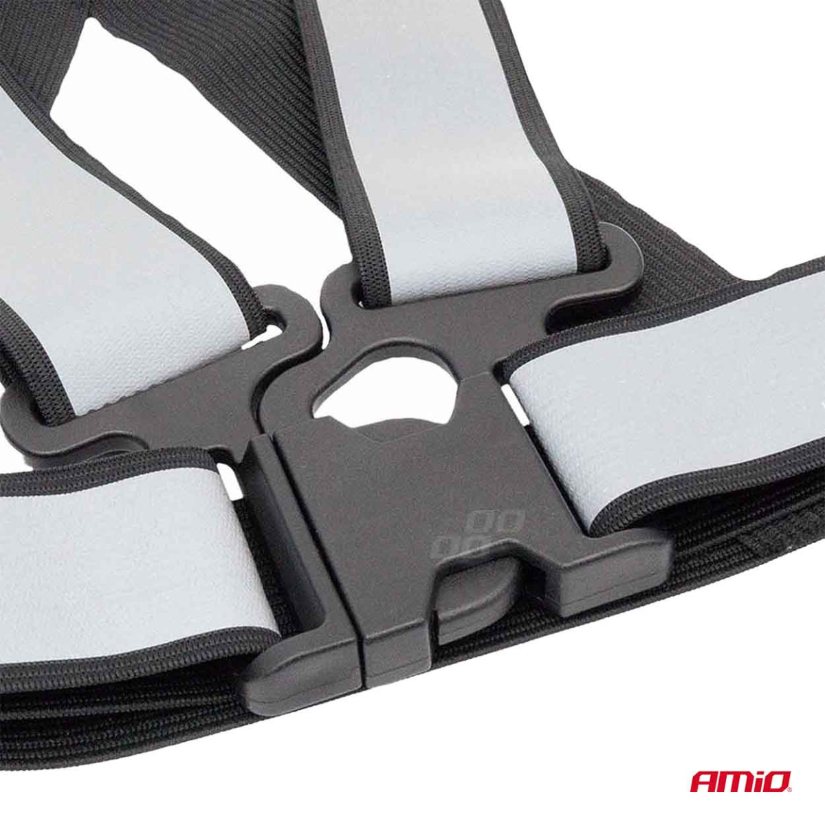 Atšvaitinė liemenė su diržais – juoda AMIO-03938