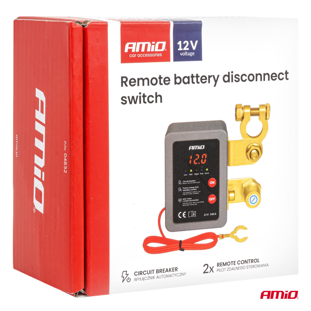 Nuotolinis akumuliatoriaus atjungiklis 12V 240A (BATT) AMIO-04832