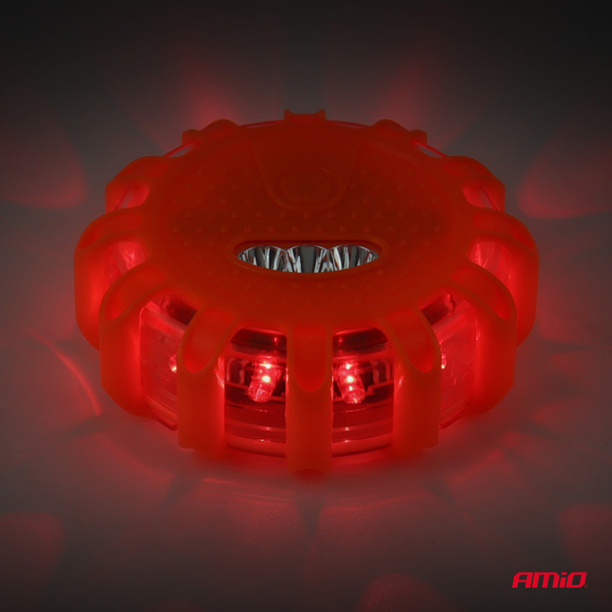 Nešiojama įspėjamųjų signalų LED lempa su prožektoriaus funkcija 3xAAA IP65 12SMD + 3SMD