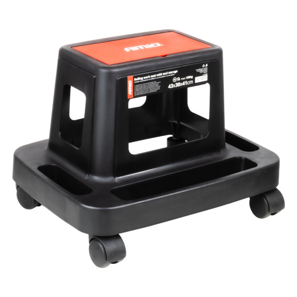 Dirbtuvių kėdė ant ratukų su įrankių laikymo dėže, 150 kg, AMIO-04269