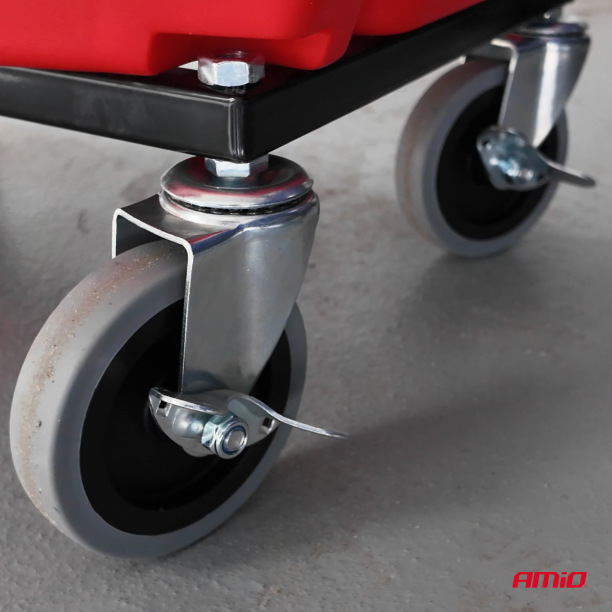 Dirbtuvių kėdė ant ratukų su įrankių laikymo dėže, 135 kg, AMIO-04268