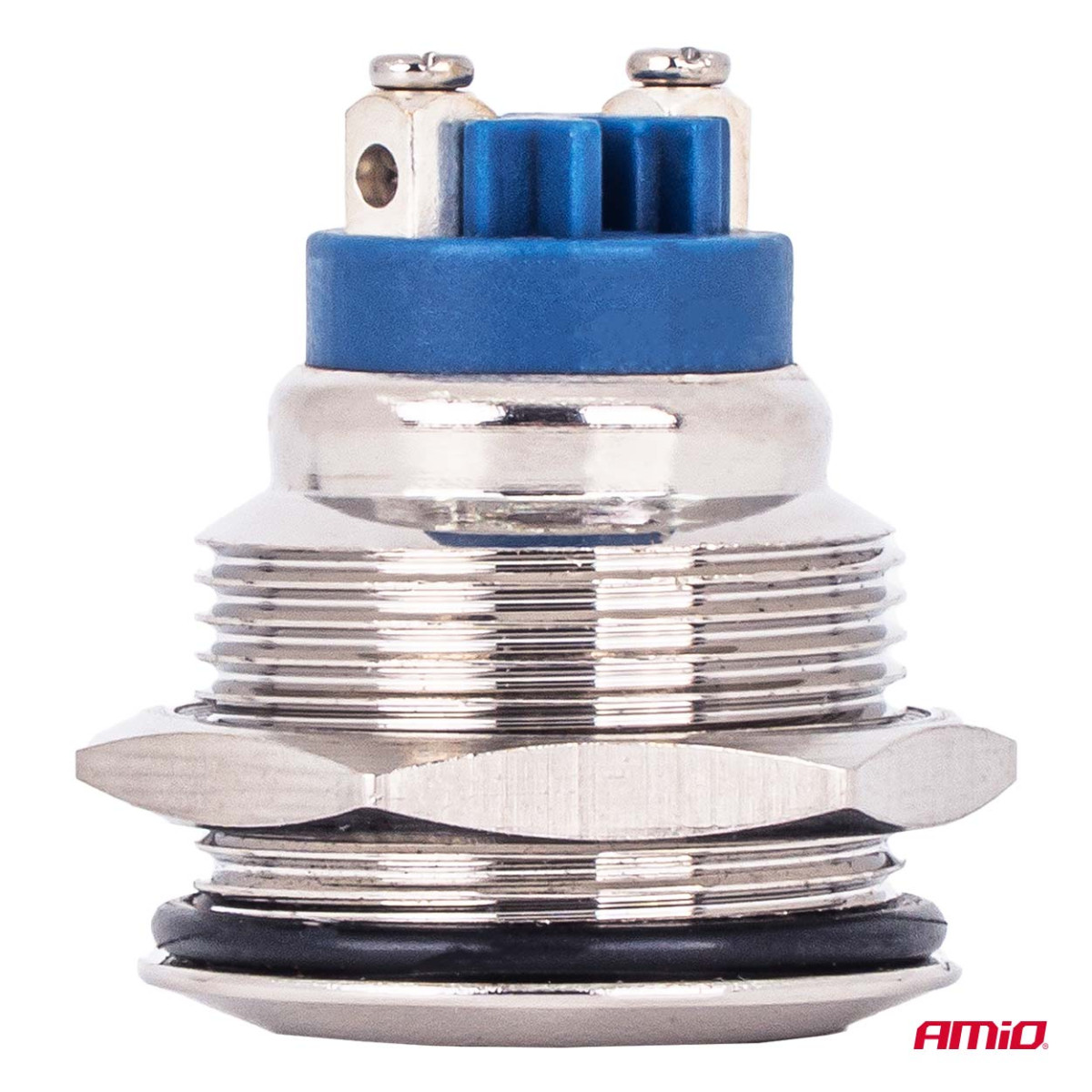 Apvalus metalinis jungiklis ON/OFF 19 mm, 5 A, 12/230 V AMIO-04474
