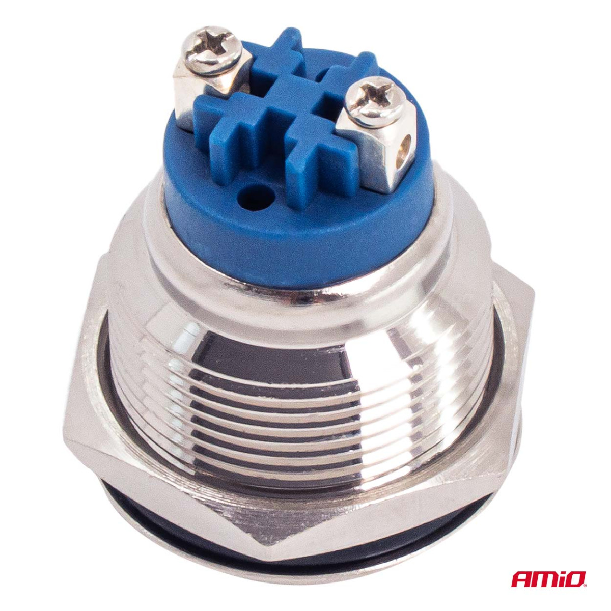 Apvalus metalinis jungiklis ON/OFF 19 mm, 5 A, 12/230 V AMIO-04474