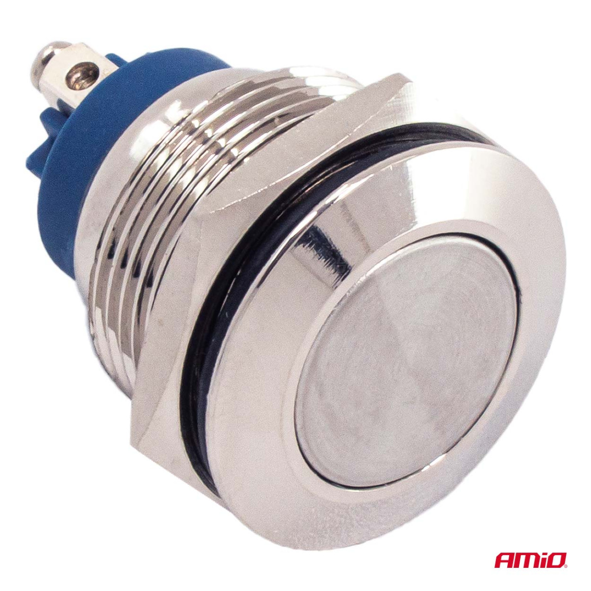 Apvalus metalinis jungiklis ON/OFF 19 mm, 5 A, 12/230 V AMIO-04474