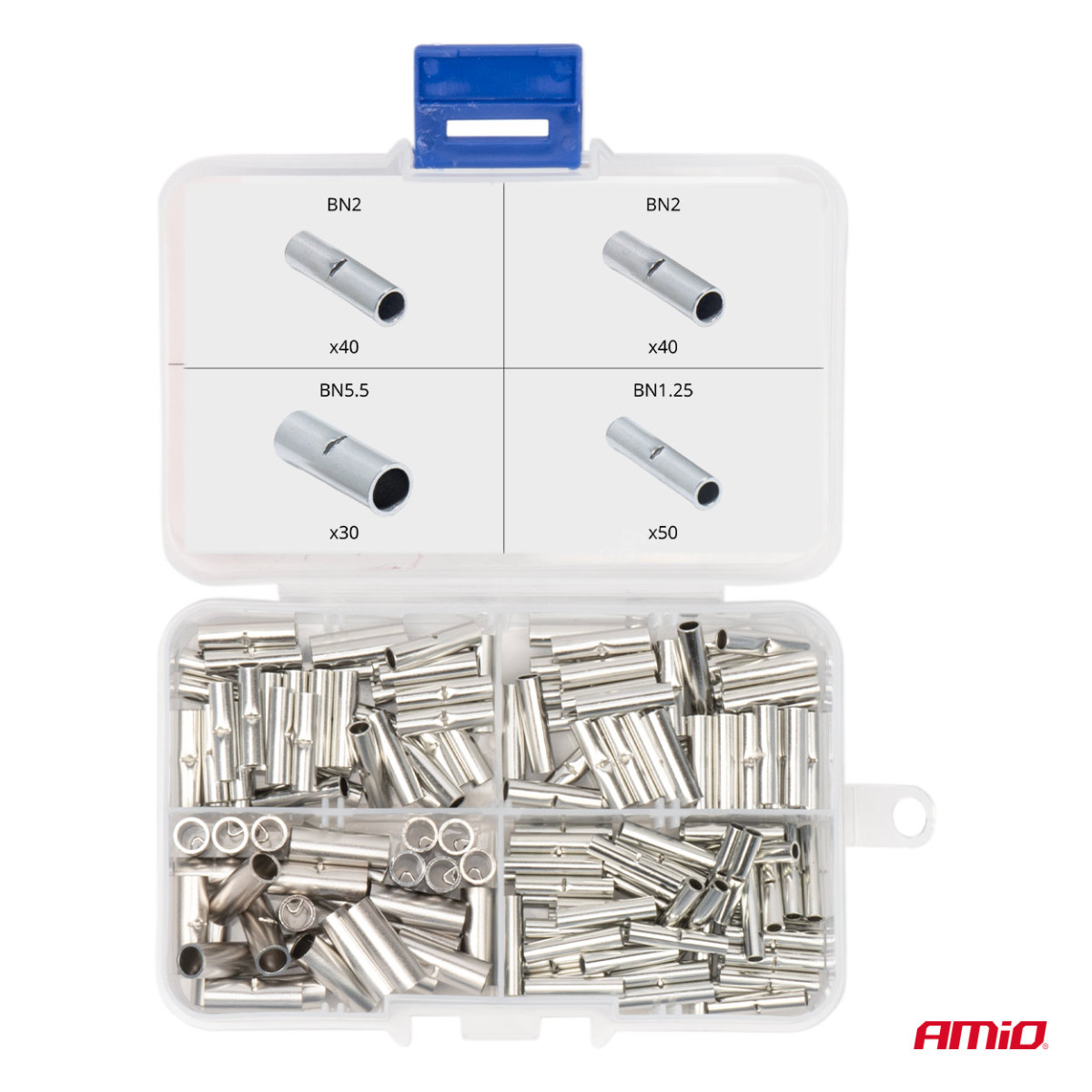 Laidų jungčių rinkinys BN1.25, BN2, BN5.5, 160 vnt. AMIO-04123
