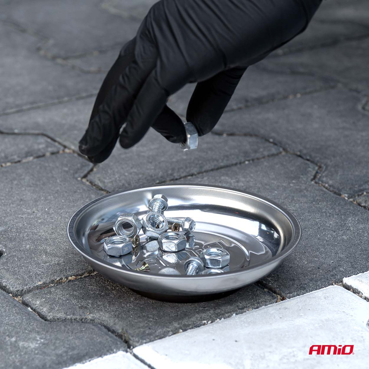 Nerūdijančio plieno magnetinis padėklas, 110 mm AMIO-04914