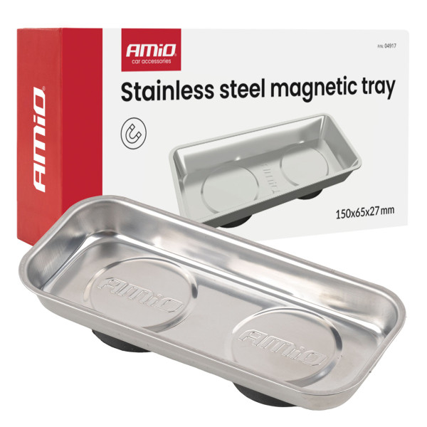 Nerūdijančio plieno magnetinis padėklas 150×65×27 mm AMIO-04917