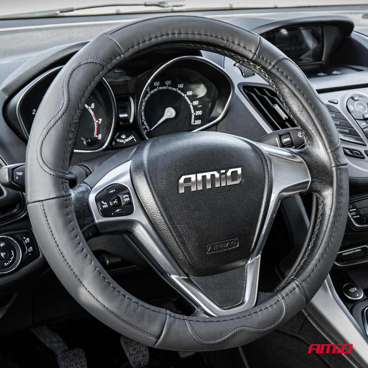 Automobilio vairo užvalkalas 39-41 cm, natūrali oda, SWC-49-L