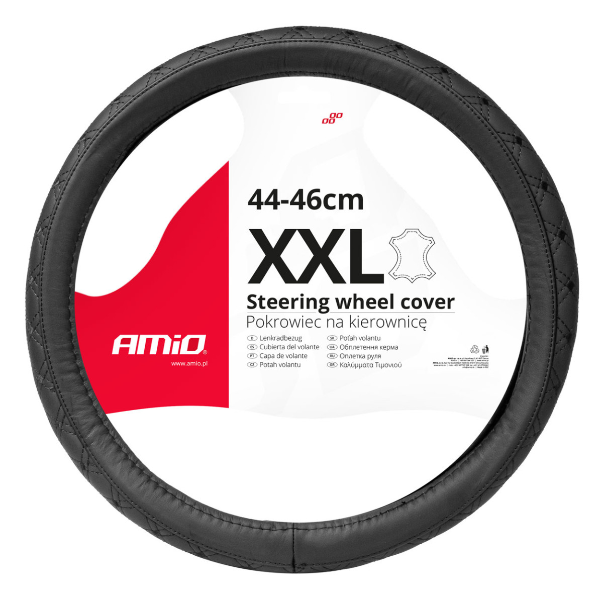 Automobilio vairo užvalkalas 44-46 cm, natūrali oda, SWC-51-XXL