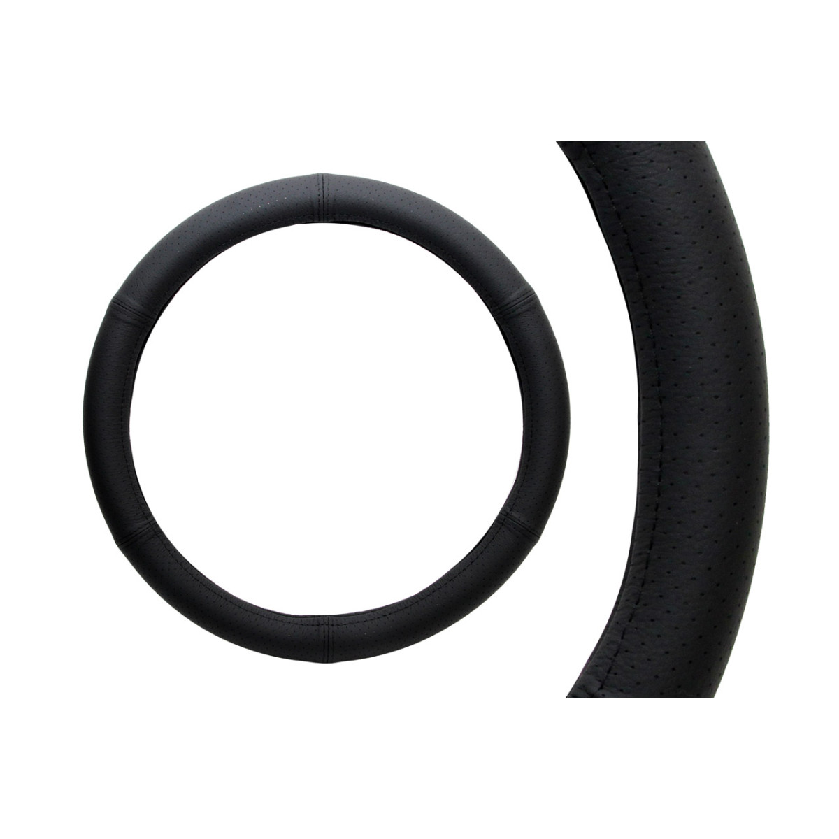 Perforuotas vairo užvalkalas su natūralia oda 37-39 cm, M 