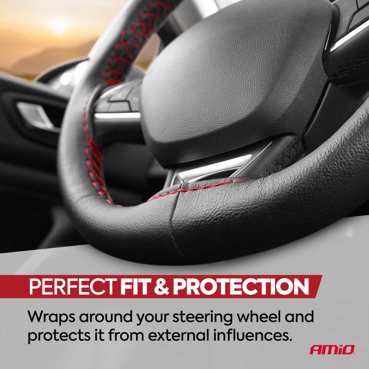 Vairo užvalkalas su adata ir siūlais 38–39 cm - juoda / raudonos siūlės