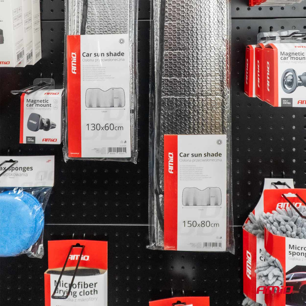 Priekinio stiklo apsauga 130x60 cm, sidabrinė, PE burbulinė AMIO-01531