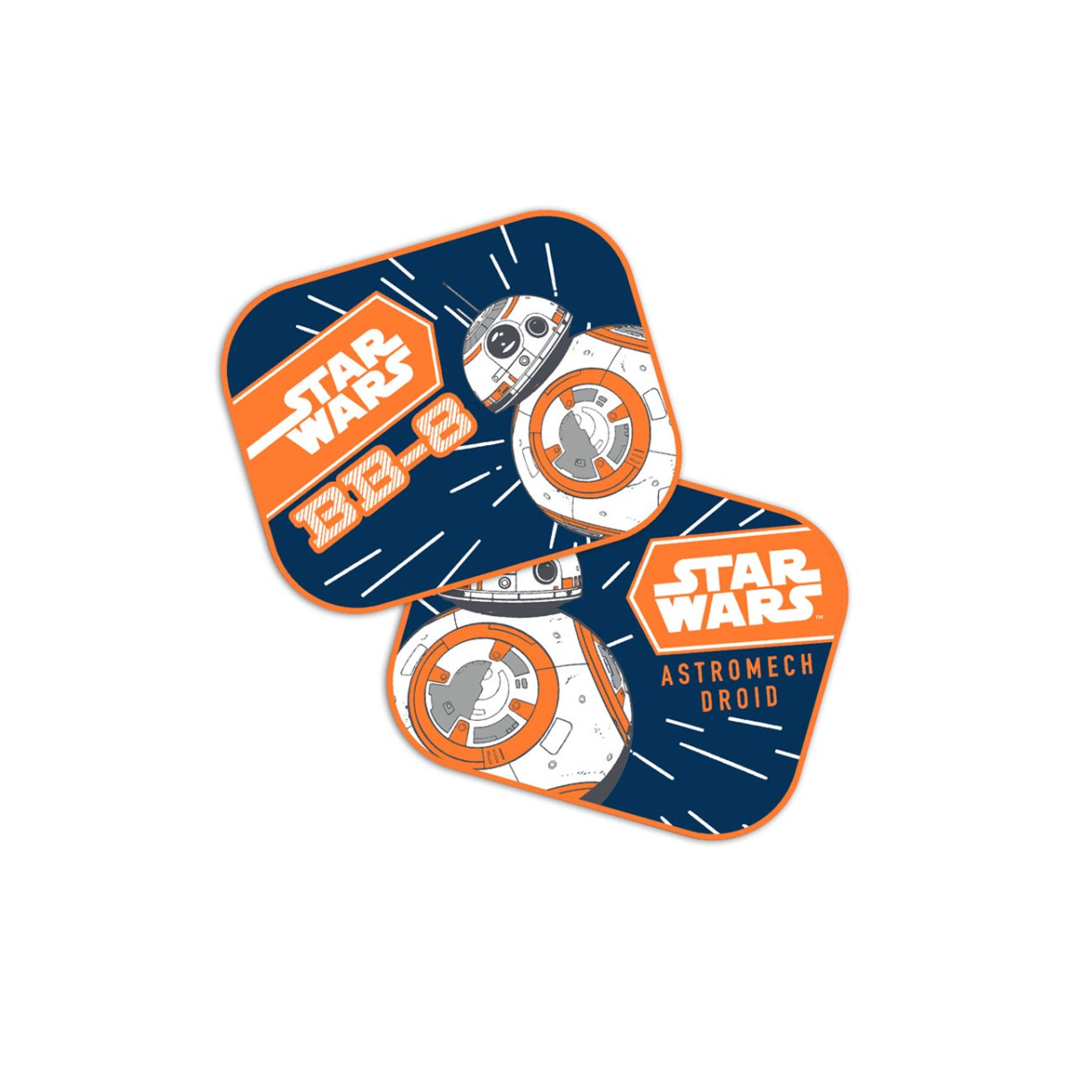 Šoninės saulės užuolaidėlės automobiliui 44x35 cm, 2 vnt., Star Wars BB-8