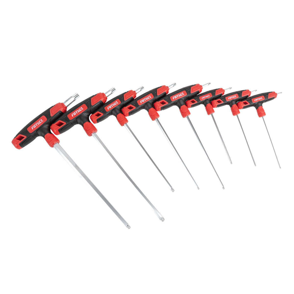 Torx raktų rinkinys su T formos rankena, 8 vnt. AMIO-04827