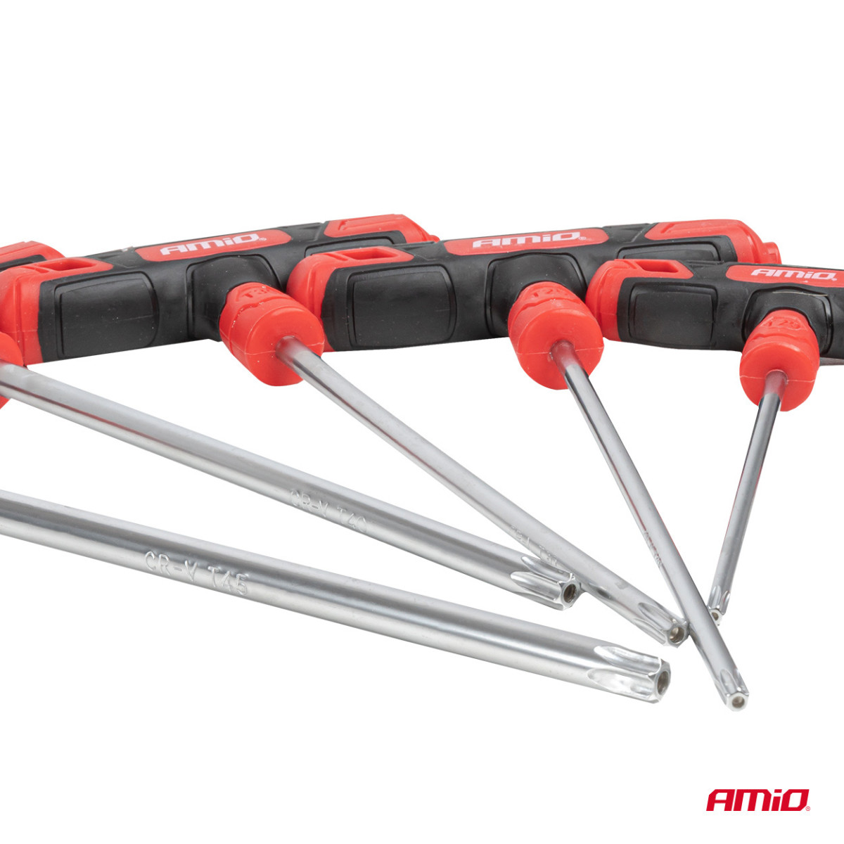 Torx raktų rinkinys su T formos rankena, 8 vnt. AMIO-04827