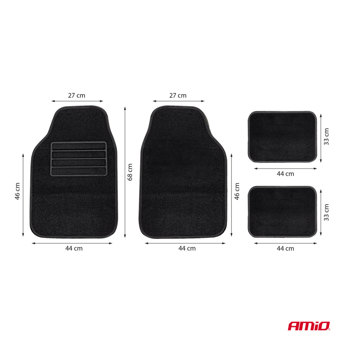 Universalūs tekstiliniai (veliūriniai) kilimėliai TCM-04, 68x44 cm / 44x33 cm, AMIO-04698