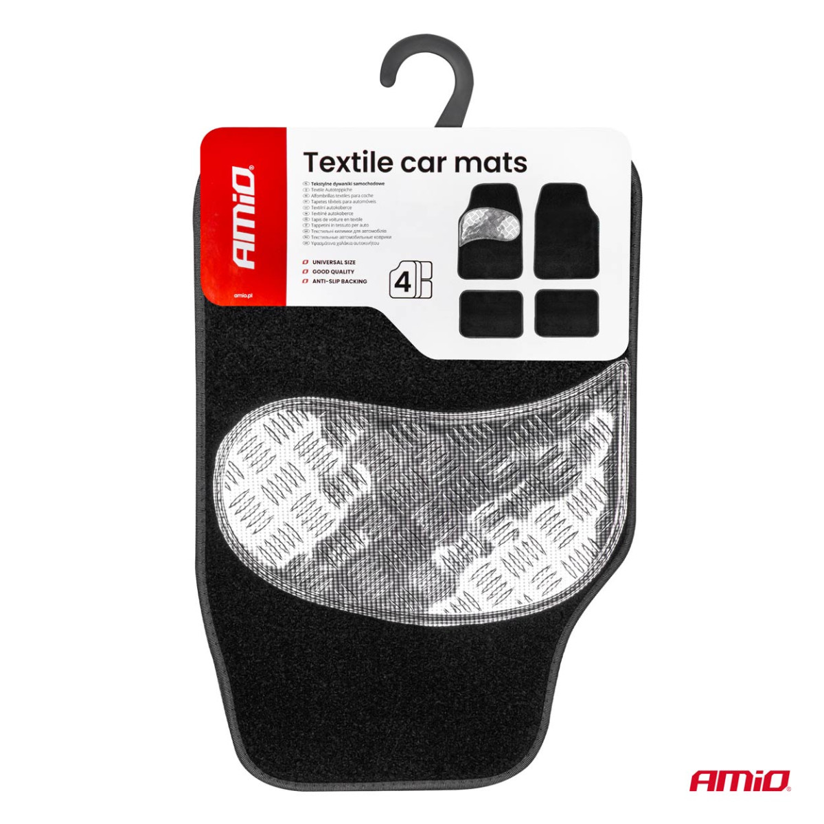 Universalūs tekstiliniai (veliūriniai) kilimėliai TCM-06, 65×43 cm / 42×28 cm, AMIO-04700