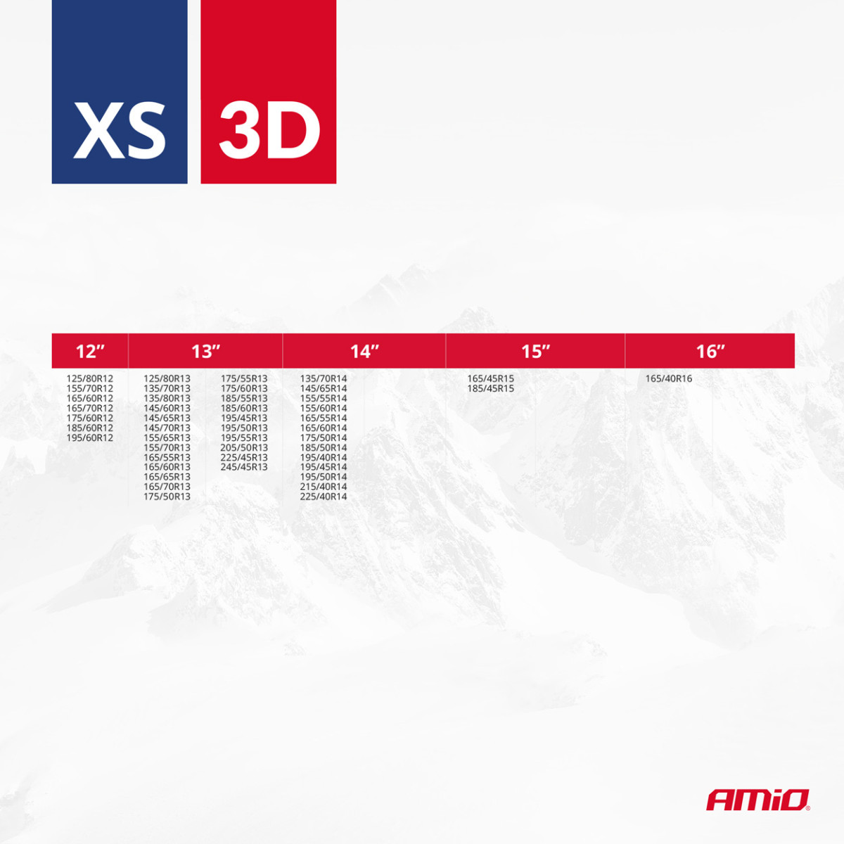 Tekstilinės sniego grandinės 3D, XS, 2 vnt.