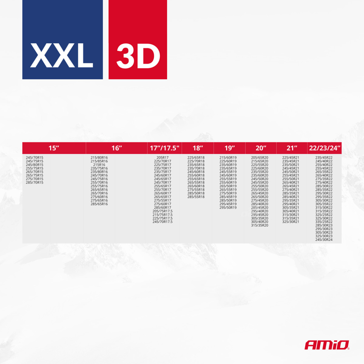 Tekstilinės sniego grandinės 3D, XXL, 2 vnt.