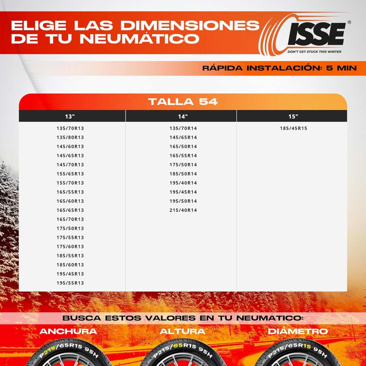 Tekstilinės sniego grandinės Super 54, 2 vnt.