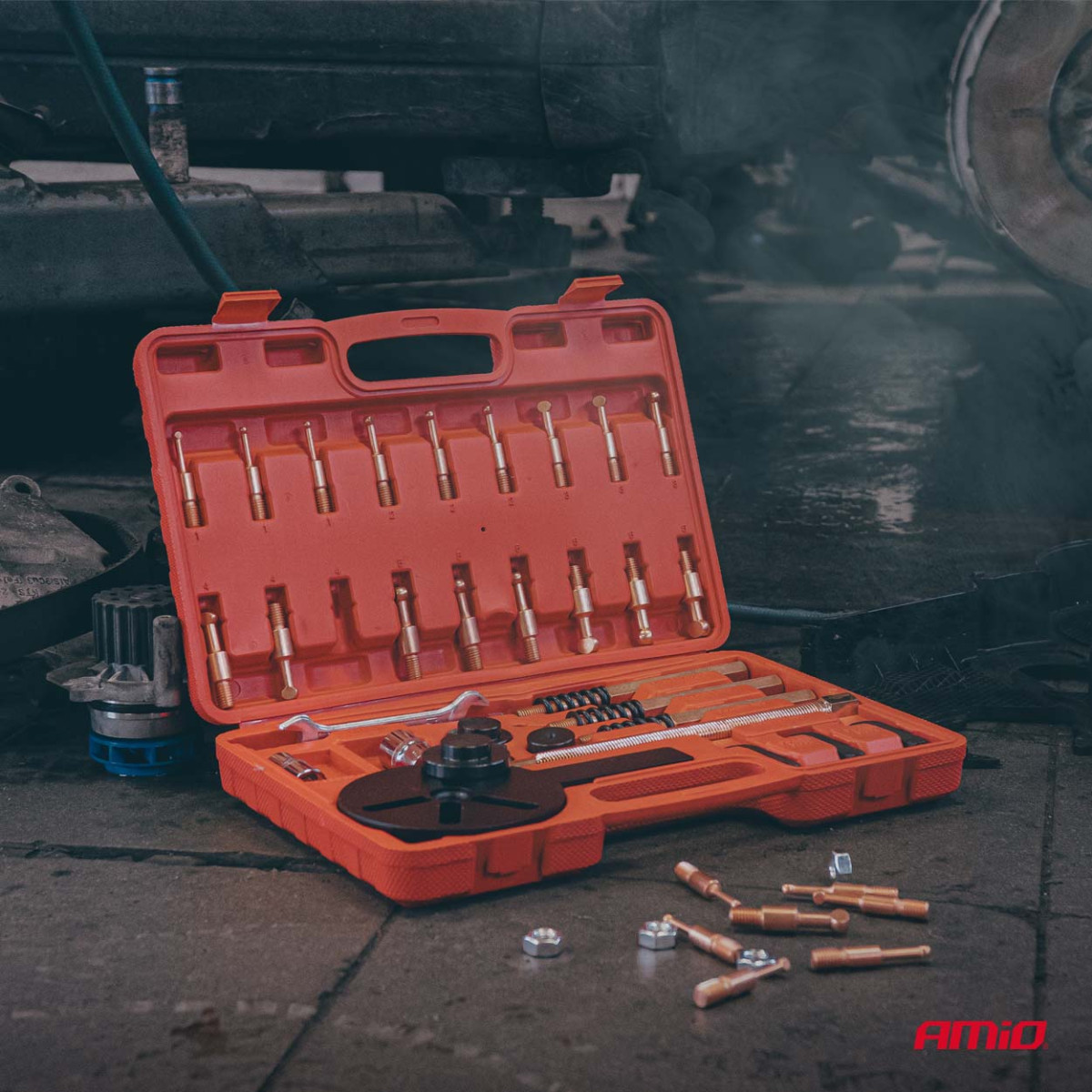 Trijų kablių guolių ištraukimo įrankių rinkinys, 44 vnt. AMIO-04760