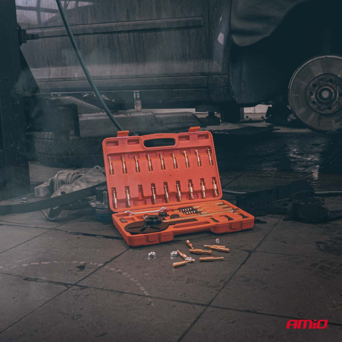 Trijų kablių guolių ištraukimo įrankių rinkinys, 44 vnt. AMIO-04760