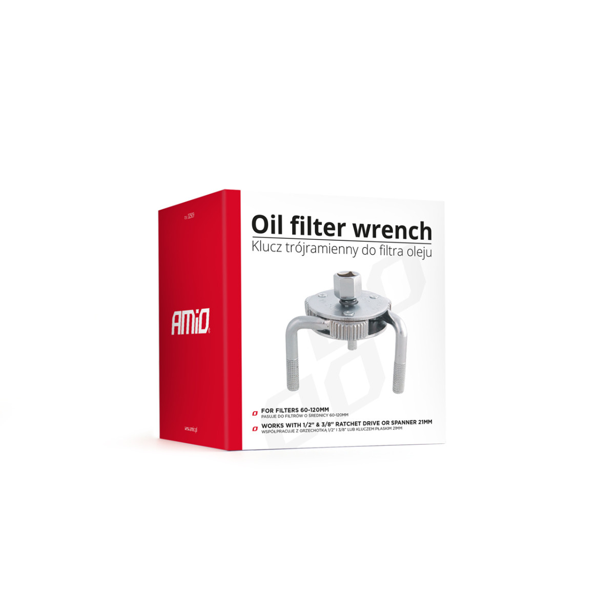 Trijų kojų alyvos filtro raktas OILW-D, AMIO-02509