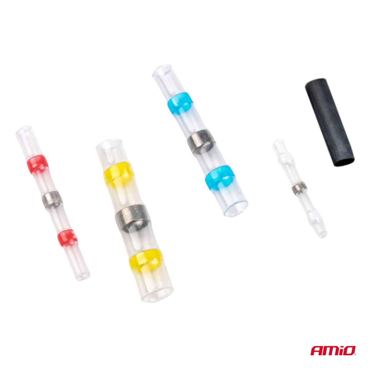 Litavimo jungčių ir termo susitraukiančių vamzdelių komplektas 100 vnt., AMIO-03033