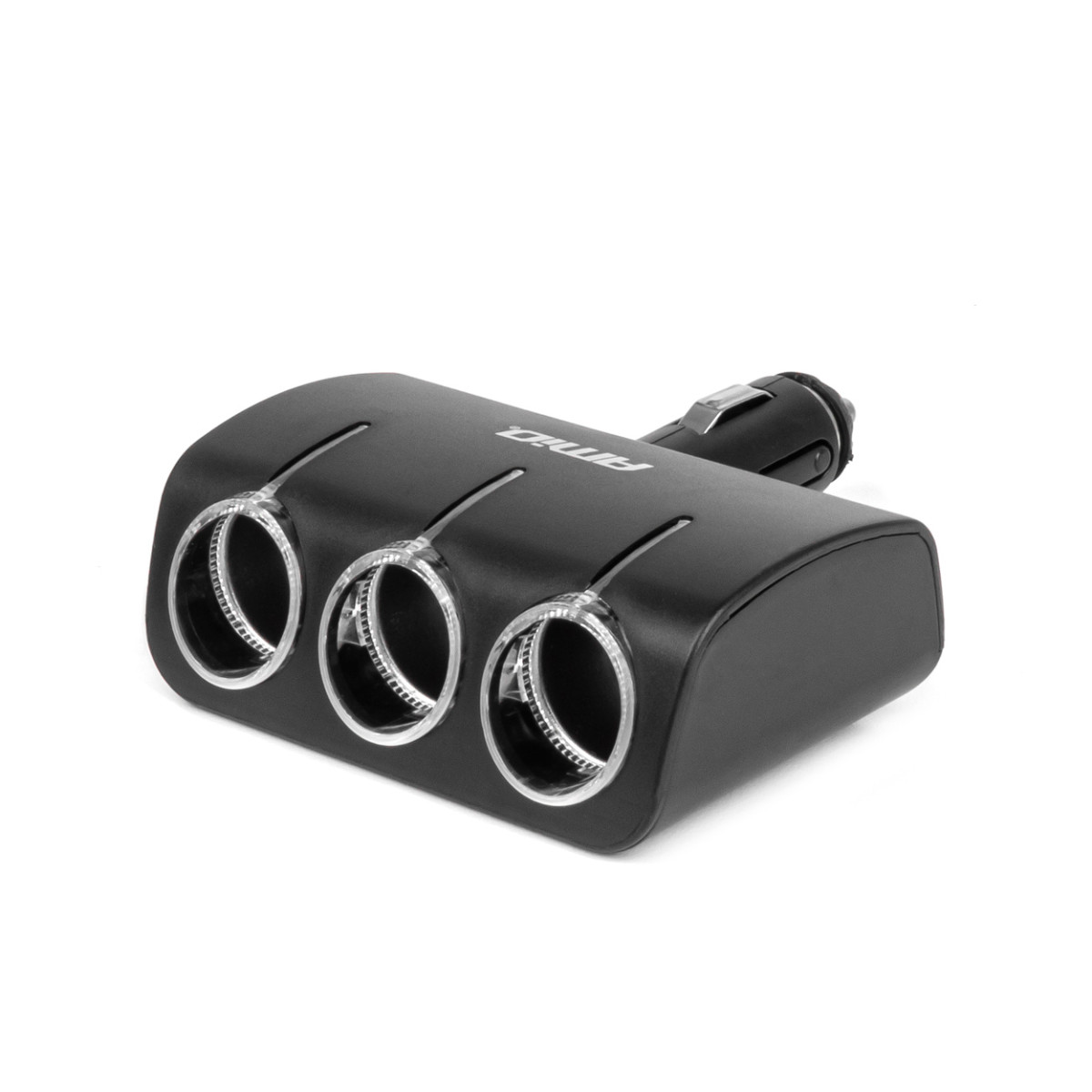 Trijų lizdų cigarečių uždegiklio prailgintojas 12/24V 120W 90° AMIO-04358