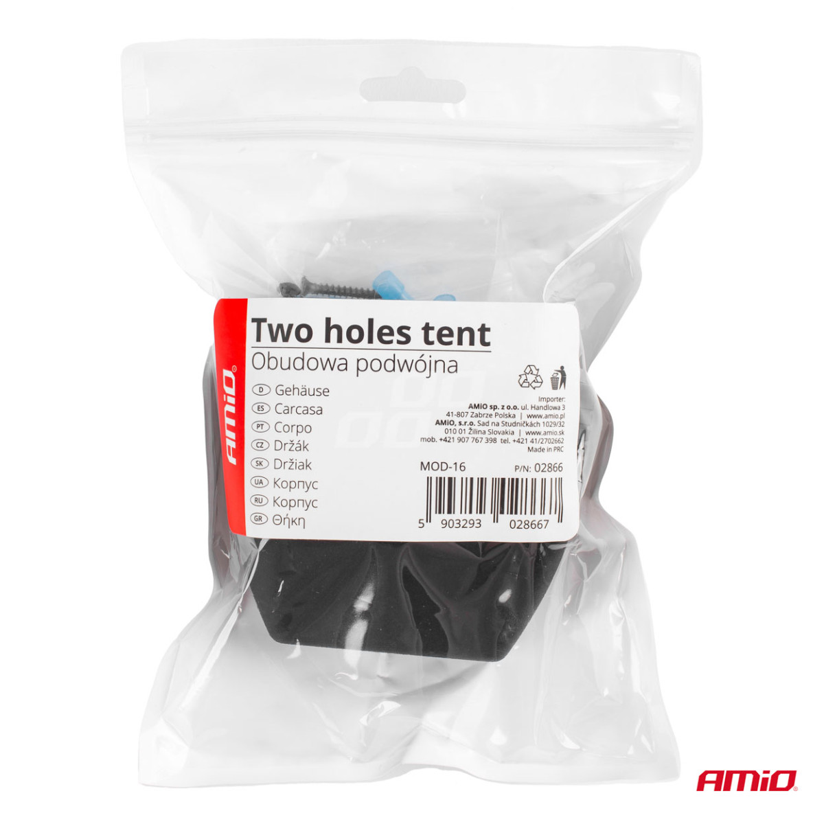 Dviejų angų išorinė USB panelės dėžutė MOD-16 AMiO-02866