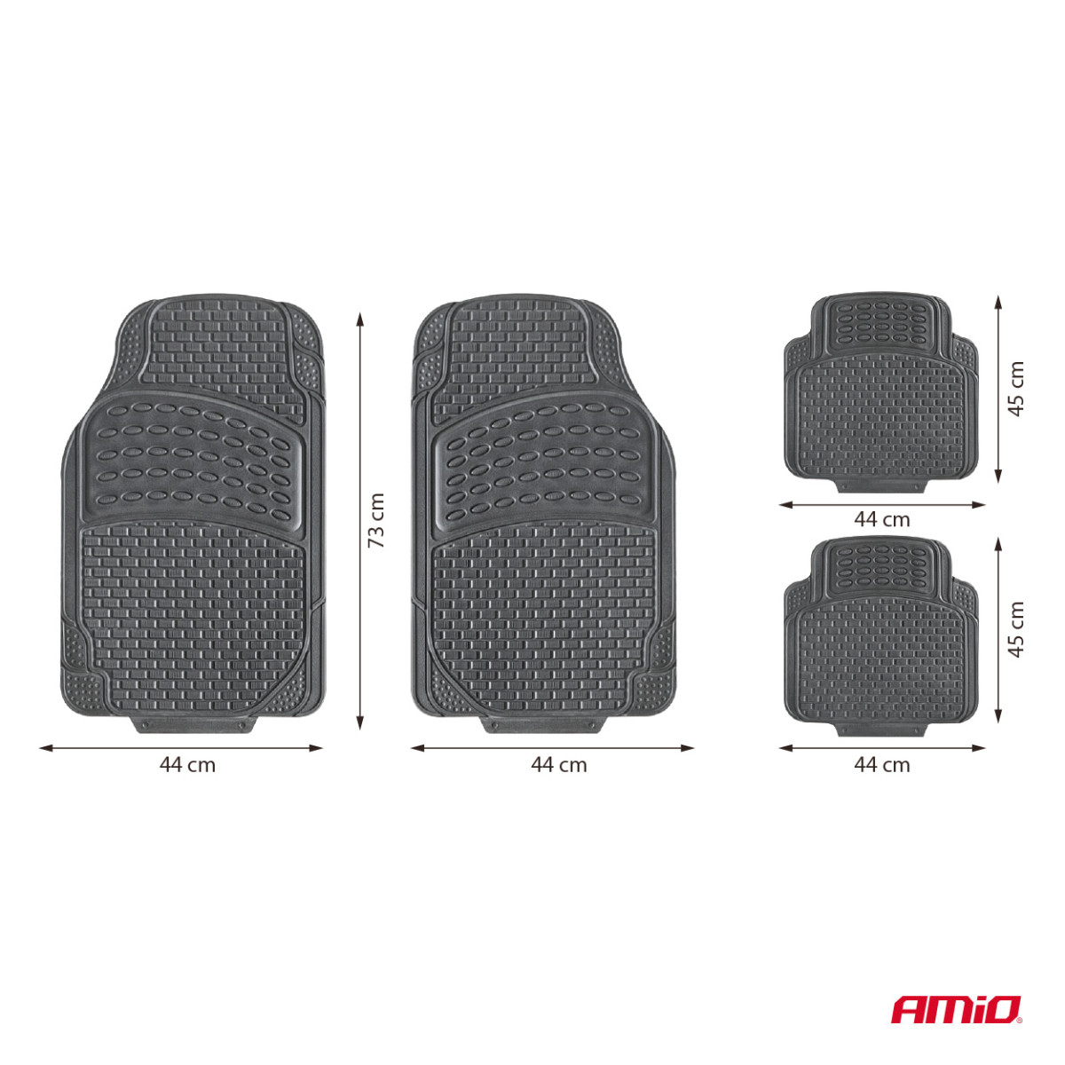 Universalūs automobilio kilimėliai CM-04, 73x43 cm / 45x43 cm, AMIO-05015
