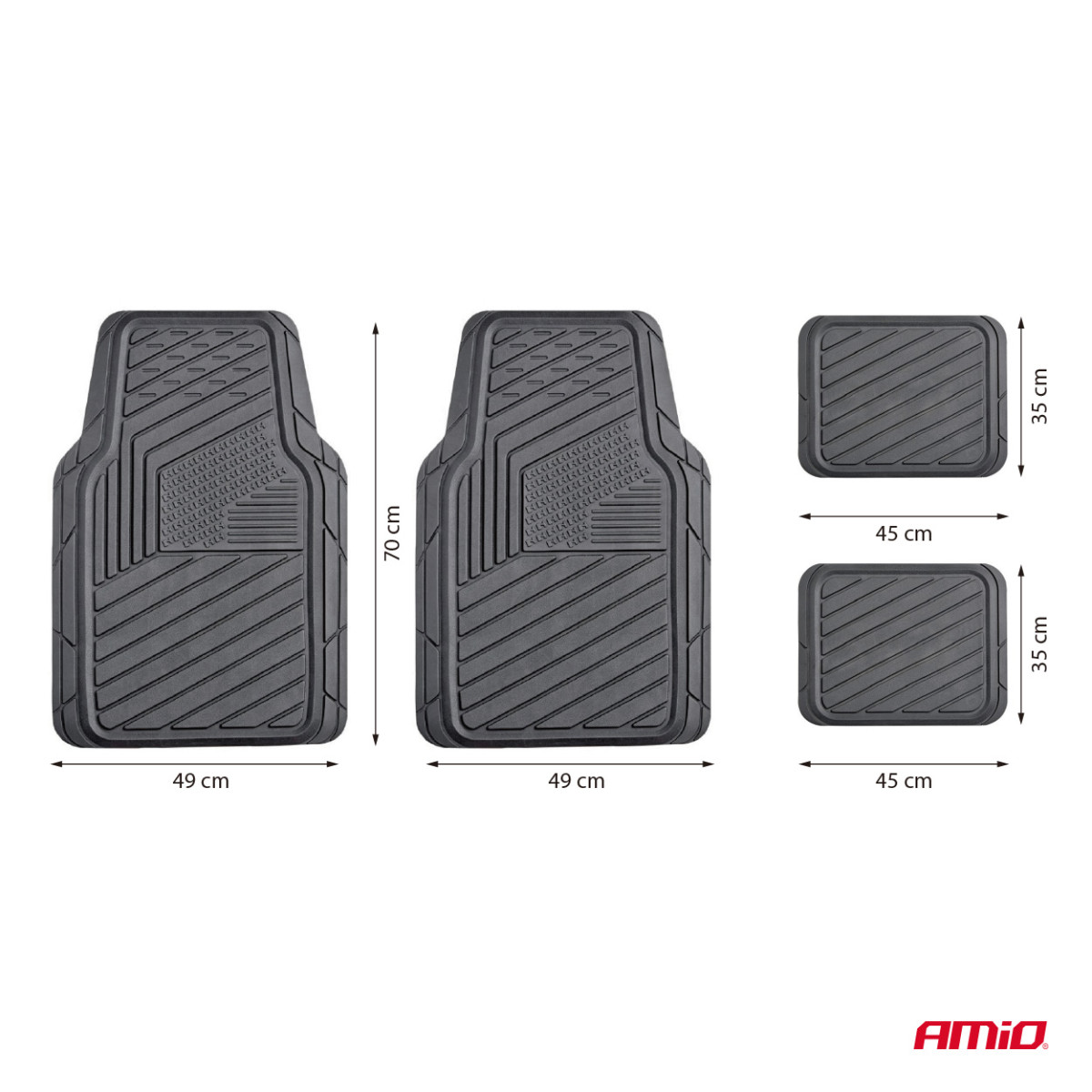 Universalūs automobilio kilimėliai CM-05, 70.5x49 cm / 35x45.5 cm, AMIO-05016