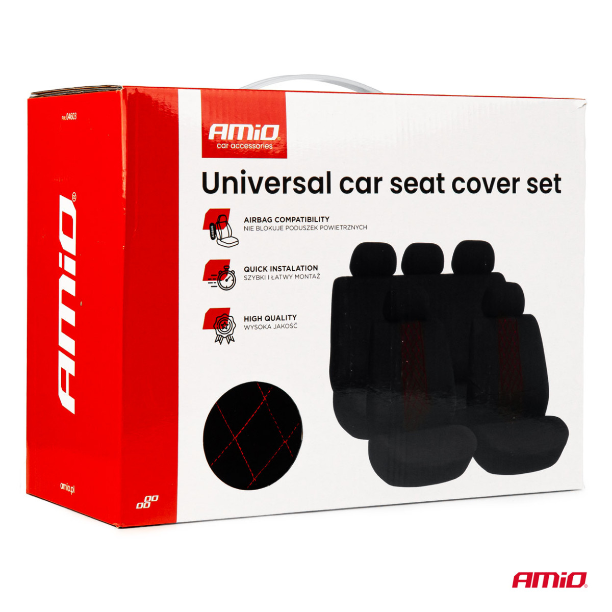 Universalūs sėdynių užvalkalai SC-03 - juoda / raudona