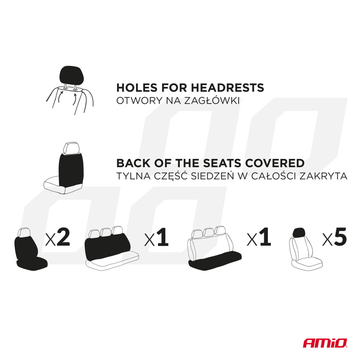 Universalūs sėdynių užvalkalai SC-04 - juoda / pilka