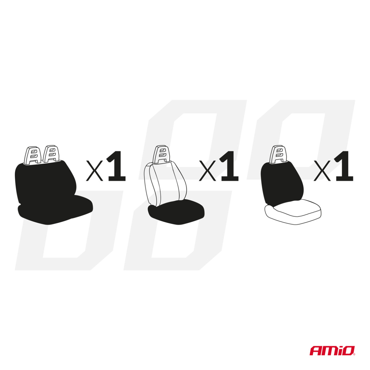 Universalūs sėdynių užvalkalai mikroautobusams SC-01 - pilka