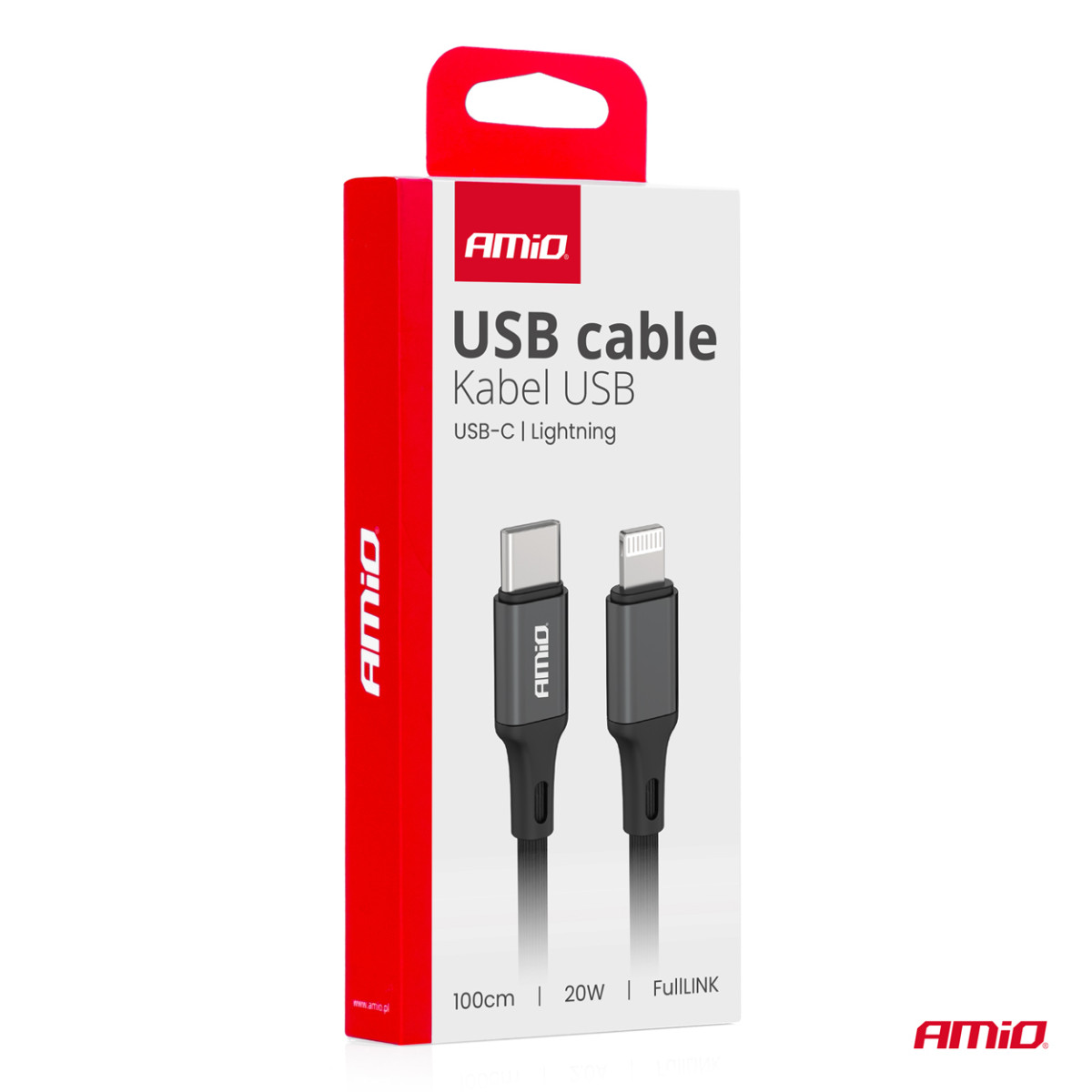 USB-C – Lightning kabelis PD 20W 100 cm FullLINK AMIO-03904
