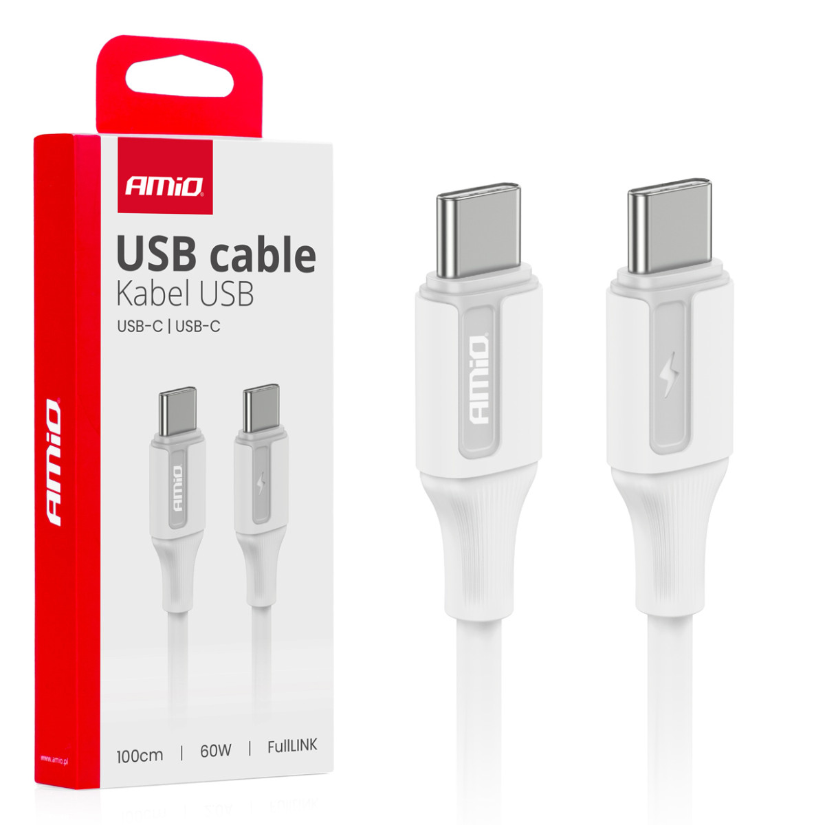 USB-C į USB-C kabelis 60W 100 cm FullLINK AMIO-03920