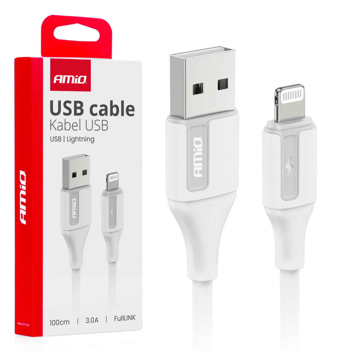 USB-A į Lightning kabelis iPhone 3A 100 cm FullLINK AMIO-03919