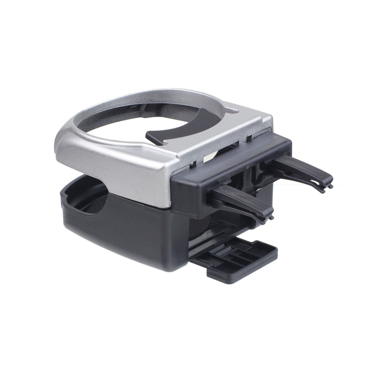 Universalus gėrimų laikiklis automobiliui DH-04, sidabrinės spalvos, į ventiliacijos groteles