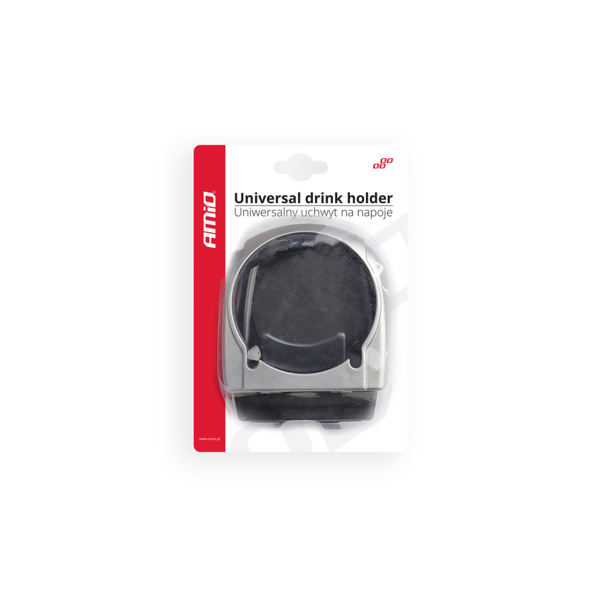 Universalus gėrimų laikiklis automobiliui DH-04, sidabrinės spalvos, į ventiliacijos groteles